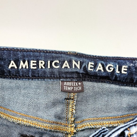 American Eagle Lot Of 2 Airflex+ Skinny Denim Jeans Mens 29x32 Light & Dark Wash - Picture 6 of 7